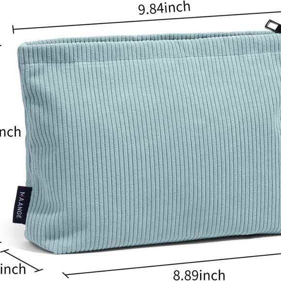 Small Makeup Bag For Purse, Travel Cosmetic Bag Makeup Pouch Corduroy Portable V - Picture 5 of 7